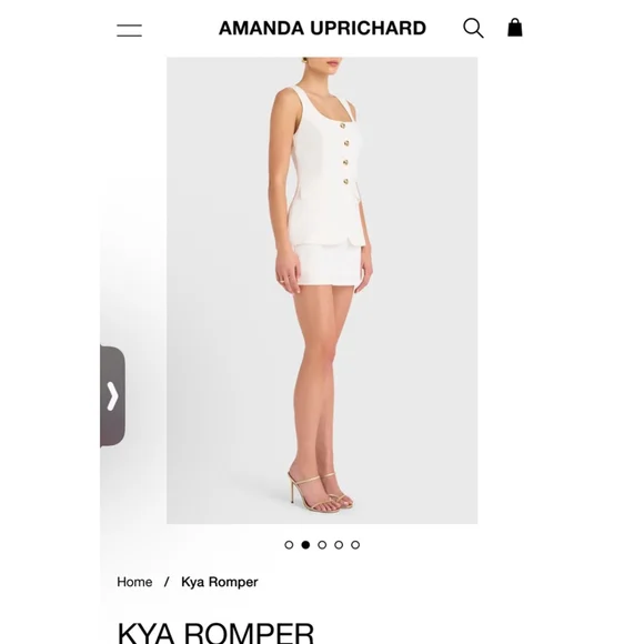 NWT Amanda Uprichard White Kya Romper Size S - Picture 4 of 5